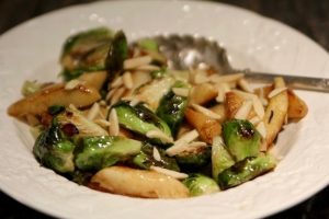 Roasted Sprouts with Caramelized Apples