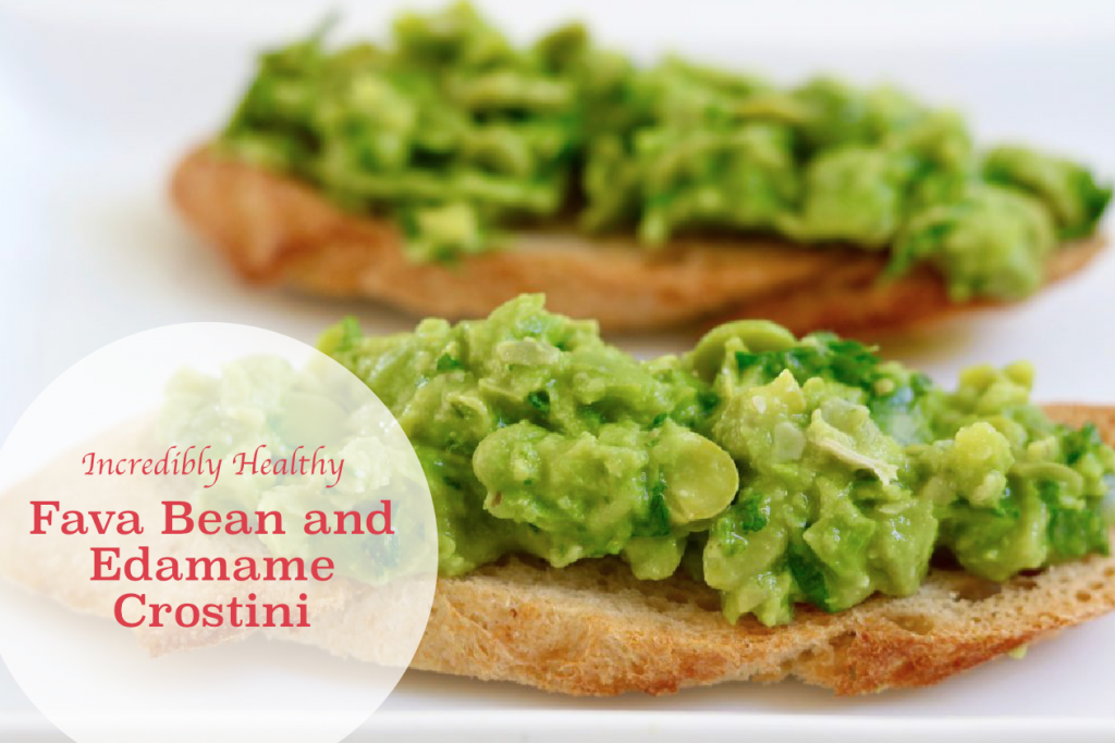 Fava Bean and Edamame Crostini