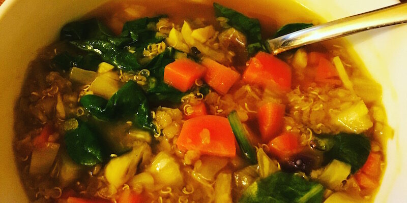 red lentil and quinoa soup