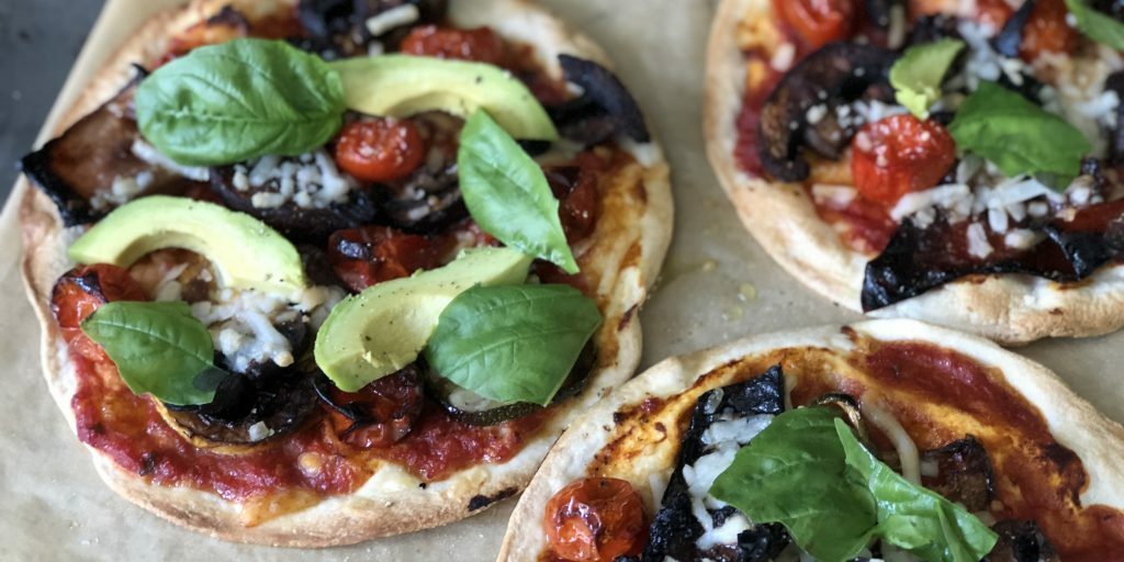 plant-powered pizza with avocado