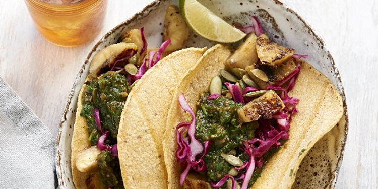 Vegan Tacos with Salted Grilled Plantains