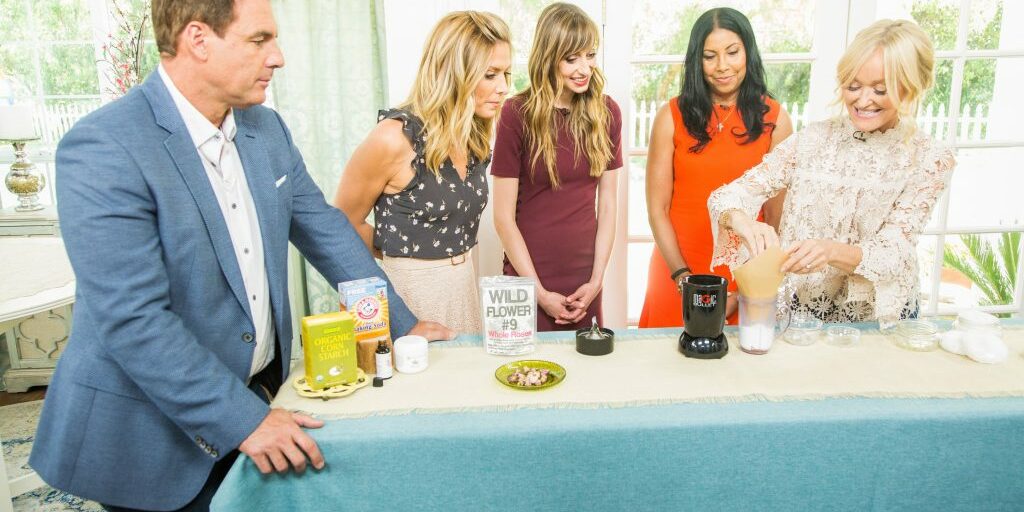 Mark Steines and Debbie Matenopoulos welcome "Believing in Magic" author, Cookie Johnson. Pop’s “Nightcap” actress, Lauren Blumenfeld joins us. From Food Network's “The Kitchen,” Sunny Anderson cooks delicious curry coconut chicken tenders. Licensed clinical psychologist Dr. Lisa Strohman has important information for raising children in a technology addicted world. Kym Douglas shows us fun inflatable products for the summer. Paige Hemmis is making a coffee filter wedding photo backdrop. Sophie Uliano has all-natural homemade body powders. Matt Rogers is here with BBQ tips and tricks. Maria Provenzano is creating neon light signs. Our family members discuss when they knew their spouse was the one.  Credit: © 2017 Crown Media United States, LLC | Photo: Alexx Henry Studios, LLC / jeremy lee